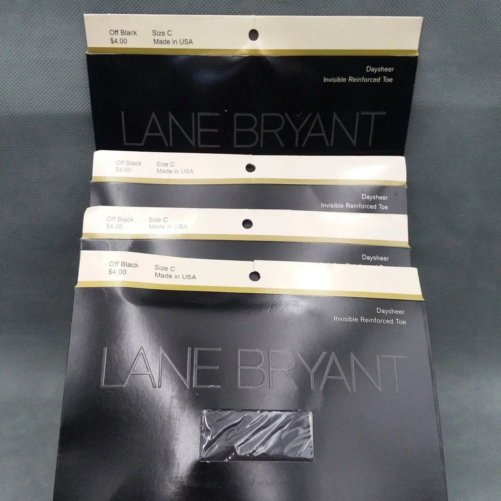 Lane Bryant‎ Daysheer Pantyhose Off Black  Size C USA 100% Nylon NOS